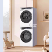 海尔(Haier)白色洗烘套装10KG滚筒洗衣机XQG100-BLDE582WU1+GA100-STF582WU1