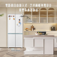 海尔501升十字对开门全空间保鲜科技零距离自由嵌入式家用大容量电冰箱BCD-501WGHTD14W9U1