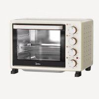 美的(Midea)电烤箱家用30L大容量可定时可长通上下独立控温四旋钮易操控含钛烤管PT3031浅杏色30L