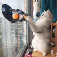 猫玩具猫轨道窗台吸盘玩具球武速达猫抓逗猫波浪球乒乓球逗猫玩具球