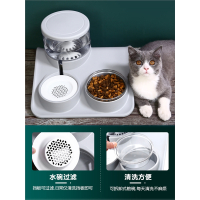 猫咪饮水机米妮流动狗水盆狗狗不湿嘴喂水宠物喝水用品自动喂食器_方型喂食喂水器-绿-带不锈钢碗
