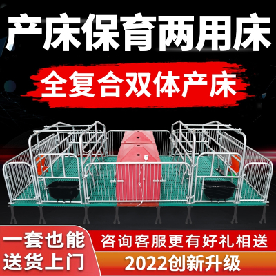 母猪产床米妮产保一体两用床定位栏单双体保育床养猪设备