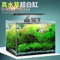 超白玻璃真水草景米妮套餐生态鱼缸水草缸造景桌面客厅小型创意免换水