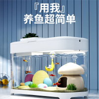 米妮鱼缸客厅小型超白鱼缸智能家用桌面水族箱生态龟免换水金鱼缸
