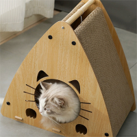 武速达三角猫抓板猫窝一体立式瓦楞纸耐磨爪房子型猫咪玩具