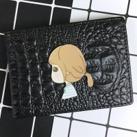 创意驾驶证皮套女驾照夹行驶套驾驶本男女可爱个性行驶证皮套情侣 大头女生鳄鱼纹黑色