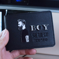 定制情侣驾驶证皮套女个性创意机动车行驶保护套驾照本男卡包 酷男黑色+定制字母(六仓位)