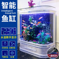鱼缸中大型客厅欧式落地懒人免换水族箱生态米妮办公室门厅用金鱼缸家用
