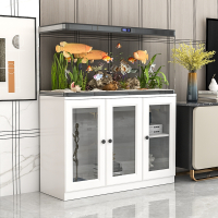客厅中小型鱼缸柜鱼缸底柜玻璃门米妮超白家用水族缸架子底座