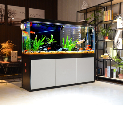 米妮铝合金超白玻璃中大型鱼缸底滤客厅落地式水族箱