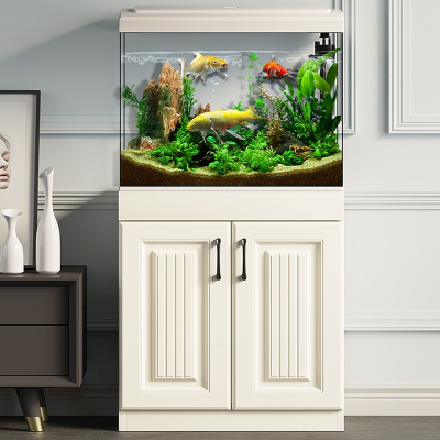 金鱼缸米妮客厅小型中型带柜子一体水族箱新款立式造景落地家用过滤器