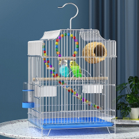 鸟笼米妮鹦鹉笼虎皮八哥玄凤牡丹专用大号豪华别墅笼子不锈钢色电镀笼