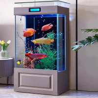 米妮方形金鱼缸客厅中小型超白玻璃水族箱家用免换水生态落地鱼缸立式