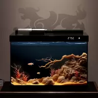 米妮超白玻璃鱼缸客厅小型家用水族箱生态过滤金鱼