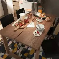 北欧木餐桌曼莎佳人现代简约长方形餐台莫比恩家用吃饭桌子长桌