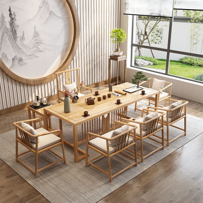 手逗定制新中式茶桌椅组合简约会客桌办公室泡茶桌现代家用客厅茶几台 10