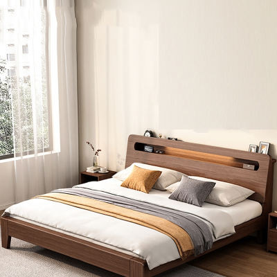知渡木床现代简约双人床1.5米工厂出租房家用经济型1.2单人床架