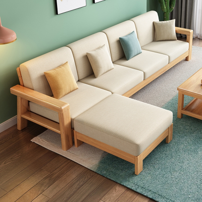 时光旧巷家具木沙发客厅现代简约轻奢原木小户型 沙发床