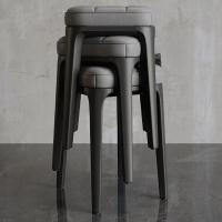 知渡凳子家用可叠放塑料方凳现代简约餐桌椅北欧轻奢软包凳小户型椅子