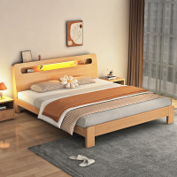 知渡木床1.8米双人床现代简约卧室出租房用小户型1.2m1.5单人床床架