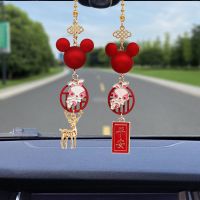 生肖款[兔]|汽车载挂件十二生肖符车内后视镜吊坠女卡通可爱车上装饰品