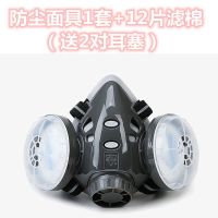 防尘面具1套(送12片滤棉2对耳塞)|kn95防毒面具防尘喷漆甲醛化工活性炭面罩防尘面具防油烟