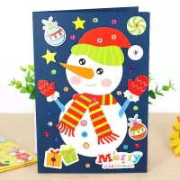 大贺卡（雪人2#）|感恩圣诞儿童手工diy贺卡装饰生日礼物幼儿园创意自制材料3d立体
