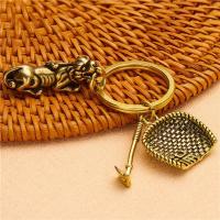 貔貅+簸箕犁耙(黄铜材质)|十二12生肖钥匙扣中国风纯黄铜手工挂件配饰创意个性复古汽车挂饰