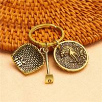 生肖虎+簸箕犁耙(黄铜材质)|十二12生肖钥匙扣中国风纯黄铜手工挂件配饰创意个性复古汽车挂饰