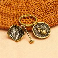 生肖兔+簸箕犁耙(黄铜材质)|十二12生肖钥匙扣中国风纯黄铜手工挂件配饰创意个性复古汽车挂饰