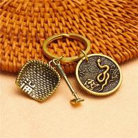 生肖蛇+簸箕犁耙(黄铜材质)|十二12生肖钥匙扣中国风纯黄铜手工挂件配饰创意个性复古汽车挂饰