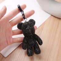 黑色镶钻小熊+龙虾扣|钥匙扣生日包包礼物少女心挂件暴力熊水钻镶钻女生挂饰公仔钥匙