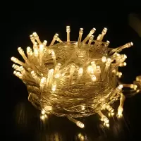 [暖白] 插电款10米100灯[带尾插]|防水七彩星雨彩灯闪灯串灯满圣诞节日饰水树灯挂饰七彩植