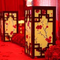 梅花路引|新款中式婚庆道具路国汉唐风路引方柱木质梅花路引婚礼木棉花