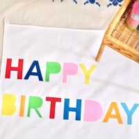 生日背景布(65*50)|野餐气球套餐儿童卡通生日背景布户外拍照拉旗装饰彩色苏墙气球