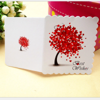 爱心树 10张|创意祝福商务小贺卡鲜花生日卡片赠品对折留言卡节日情侣学生手工