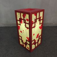 暗红 路引+普通花|新中式婚庆道具梅花路引木棉花灯光路引婚礼舞台通道布置方柱路引