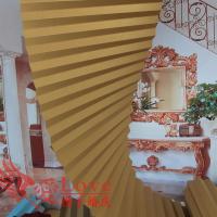 米金色 35厘米宽*1米|装饰道具折纸瓦楞纸diy无拼接一体长波浪纸婚庆纸扇婚礼现场布置