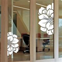 单朵花咖啡色 大|个性花朵创意橱窗橱柜玻璃门贴花服装店铺装饰墙贴奶茶店移门贴纸