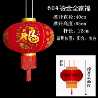 60#【烫金全家福】2个 【LED灯+2米线】|长杆大红灯笼新年春节灯笼大门阳台灯笼乔迁植绒中秋灯笼结婚喜字