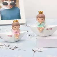 儿童生日蛋糕烘焙装饰插件 王子公主情侣摆件 创意树脂节庆礼品