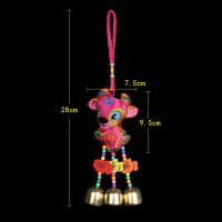 铃铛款福牛玫红|春节挂饰生肖牛挂件牛年过年家居装饰品小礼品刺绣牛香包车内吊饰