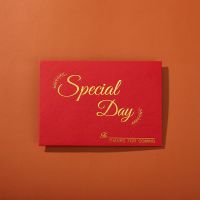 英文大红色打印版(10份装)|请柬2021中式结婚抖音网红请帖创意喜帖婚礼烫金打印照片