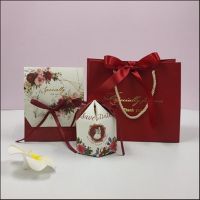 卡通蒙古糖盒红色套装|成都发货请帖喜糖盒三件套创意新款结婚伴手礼盒婚礼请柬打印