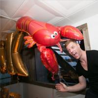 大号龙虾|卡通铝膜气球海洋主题派对鲨鱼章鱼海马气球超大小丑鱼动物气球