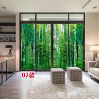 02款 0x0cm|透光不透明磨砂自粘移门贴纸 客厅阳台窗户玻璃贴膜 风景竹子