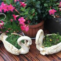 天鹅40*20*30 中|欧式复古仿古罗马柱婚庆道具别墅大门旁装饰户外摆设多肉花盆