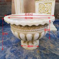 欧式复工圆底花盆 中|欧式复古仿古罗马柱婚庆道具别墅大门旁装饰户外摆设多肉花盆