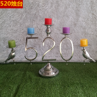 烛台带蜡烛|新款婚庆道具520香槟塔烛台两用带发光杯子 婚礼布置用品