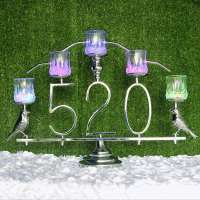 香槟塔带发光杯|新款婚庆道具520香槟塔烛台两用带发光杯子 婚礼布置用品